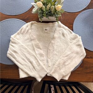 Aerie Soft White Cardigan Sweater